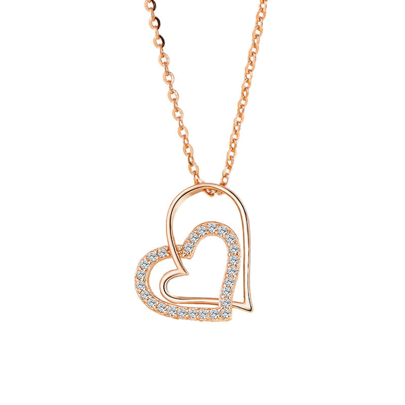 Heart Shape Necklace For Women In 925 Sterling Silver With Zircon Inlay And Cable Chain
